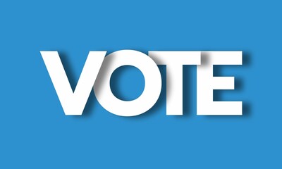 Vote- Big Lettering with 3d Shadow Effect, Vote Now banner