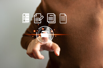 Document Management System, Online document database management, Organization document Organized, automated processes to manage files, ERP enterprise efficient, business technology.