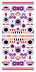 Foto auf Leinwand Floral pattern abstract background, vertically symmetrical vector geometric design. ©  danjazzia