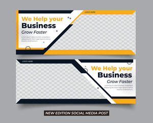 Creative business marketing banner for social media post template
