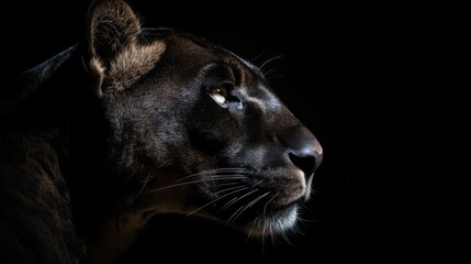 black panther on black background