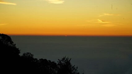 atmosphere after sunrise with blue sky and white clouds
