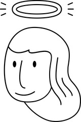 Angel line icon. Face Halloween icon. Face Halloween simple cartoon style. Halloween avatar decorative elements.