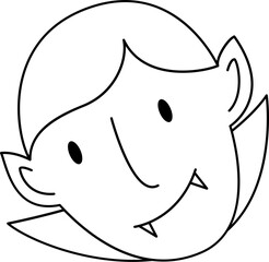 Dracula line icon. Face Halloween icon. Face Halloween simple cartoon style. Halloween avatar decorative elements.
