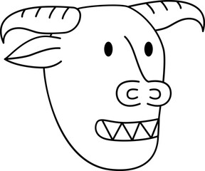Devil line icon. Face Halloween icon. Face Halloween simple cartoon style. Halloween avatar decorative elements.