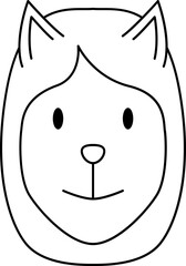 Dog line icon. Face Halloween icon. Face Halloween simple cartoon style. Halloween avatar decorative elements.