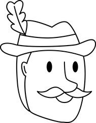 Robinhood line icon. Face Halloween icon. Face Halloween simple cartoon style. Halloween avatar decorative elements.