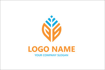 letter Leaf shape letter logo design vector 