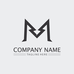 M letter logo design vector identity icon sign