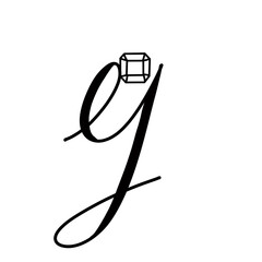 G capital alphabet with diamond