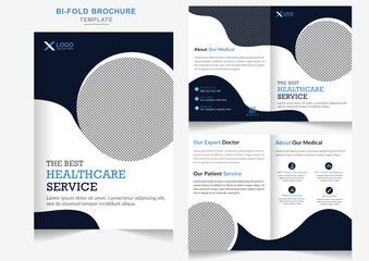 Modern Medical healthcare service bifold brochure design clinic promotion brochure template