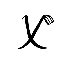 X capital alphabet with diamond