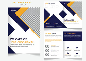 Minimalist medical & healthcare  bifold business template with modern concept design