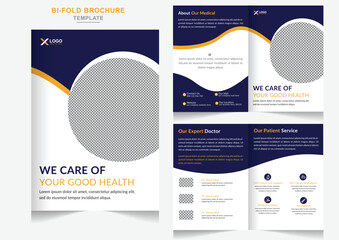 Healthcare & medical advertising bi-fold brochure design template