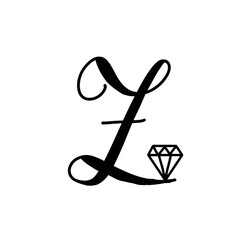 T capital alphabet with diamond