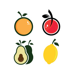 Fruits shop logo design and letter logo
