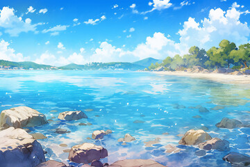 繊細で芸術的な自然系背景のイラスト(AI generated image)