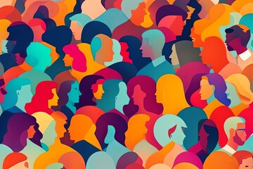 Abstract Mob in Golden Hour Lighting Generative AI