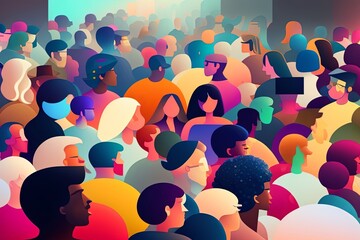 Modern Abstract Crowd Generative AI