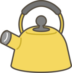 Obraz premium やかんのシンプルなカラーイラスト