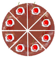 drawing line art cute chocolate cake top fractal 1 part 8