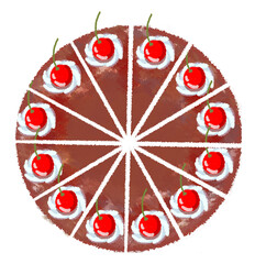 drawing line art cute chocolate cake top fractal 1 part 12