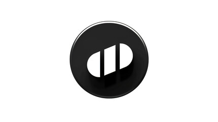 Minimalistic logo with a medical pill in a black circle, generative AI.