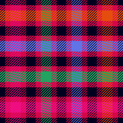 Rainbow plaid. Seamless tartan pattern. Cell. Suitable for fashion textiles and graphics, packaging. the Madras palette.