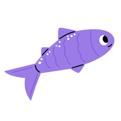 Whole fish flat illustration