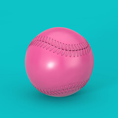 Pink Baseball Ball in Duotone Style. 3d Rendering