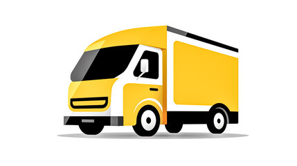 Fototapeta na wymiar Logo with a yellow truck, generative AI.
