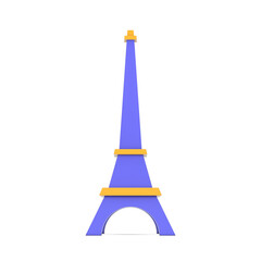 Paris Eiffel Tower Web Icon Sign. 3d Rendering