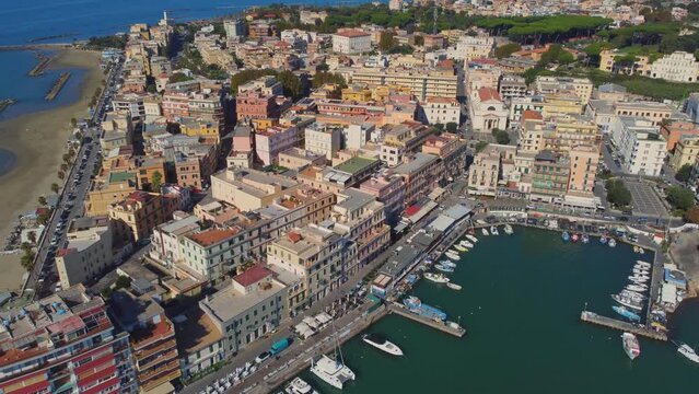 Anzio town, near Rome, Italy, Europe. Bay, beach and sea. Summer travel