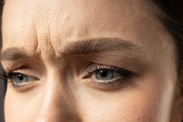 Obraz premium Concept of beauty, face care and skin care with young beautiful woman