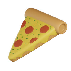 Pizza 3D render transparent background
