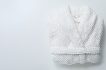 Fototapeta na wymiar Bath accessories and supplies, composition with bathrobe