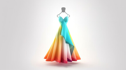 A minimalist logo design of dress, women's clothing products, generative AI.