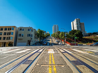 Obraz premium San Francisco Downtown street view to architecture