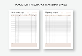 Ovulation and Pregnancy Tracker template, Printable LH test sheet, OPK test planner pages, Fertility