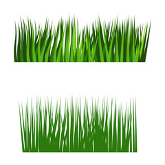 Green grass, vector set for drawing pictures in flat style decoration. Natural material for collecting screensavers grass illustration

