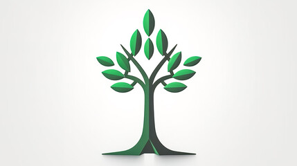 Obraz premium Logo design with young leaves, generative AI.