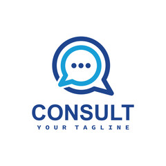 Chat Communication Logo Design Vector