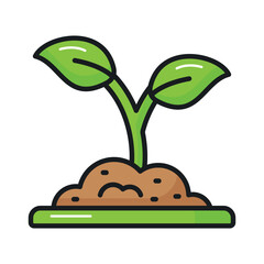 Sprout icon in editable style with high quality graphics, isolated on white background