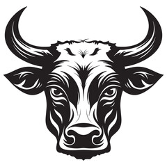cow head mascot logo