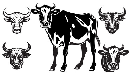 Fototapeta premium cow head mascot logo
