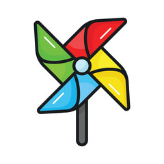 Kids plaything, an amazing icon of pinwheel in modern style, premium vector