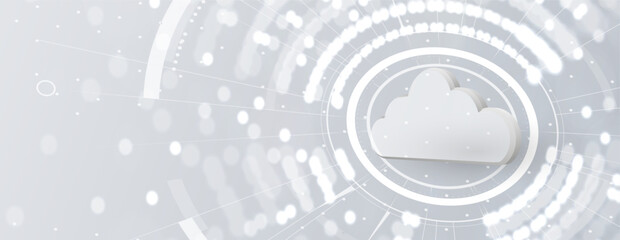 Cloud technology. Integrated digital web concept background