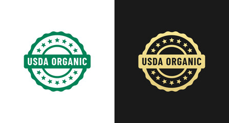 USDA Organic label or USDA Organic Logo Vector Isolated in Flat Style. Best USDA Organic label for product packaging design element. Simple USDA Organic logo for packaging design element.