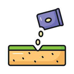 Download this amazing icon of seeding in modern style, isolated on white background