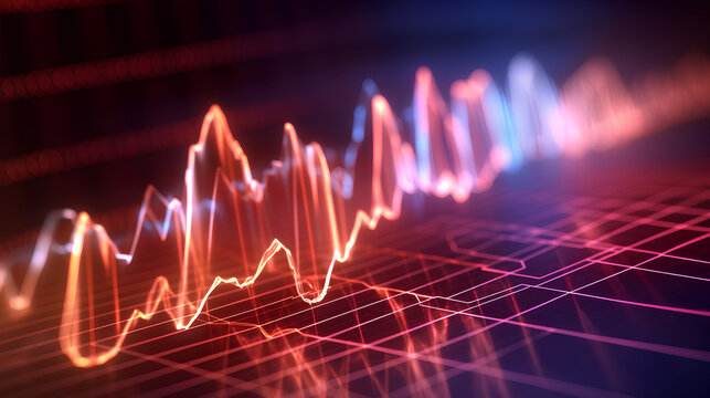 A close-up of an electrocardiogram( ECG) monitor.AI generated